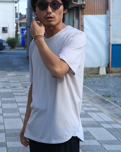 yohaku オーガニックコットンシルク Tシャツ ライトグレー