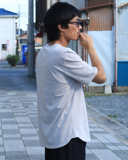 yohaku オーガニックコットンシルク Tシャツ ライトグレー
