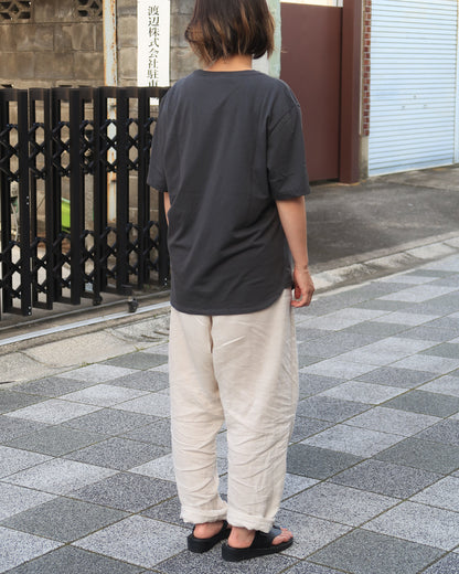 yohaku オーガニックコットンシルク Tシャツ ライトグレー