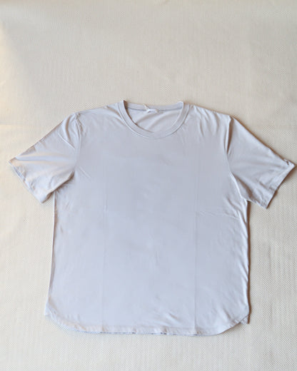 yohaku オーガニックコットンシルク Tシャツ ライトグレー