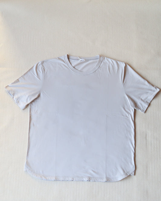yohaku オーガニックコットンシルク Tシャツ ライトグレー